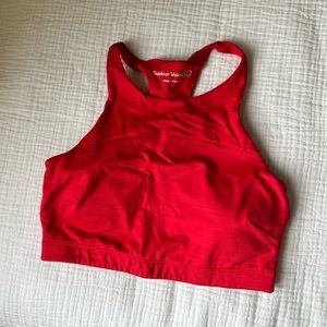 Outdoor Voices Red Halter Sports Bra S